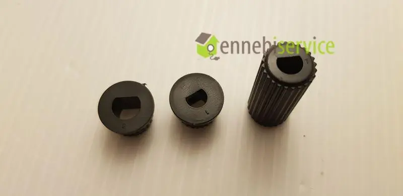 Manopola cucina ø 6 e ø 8 nera universale con inserti Ennebiservice