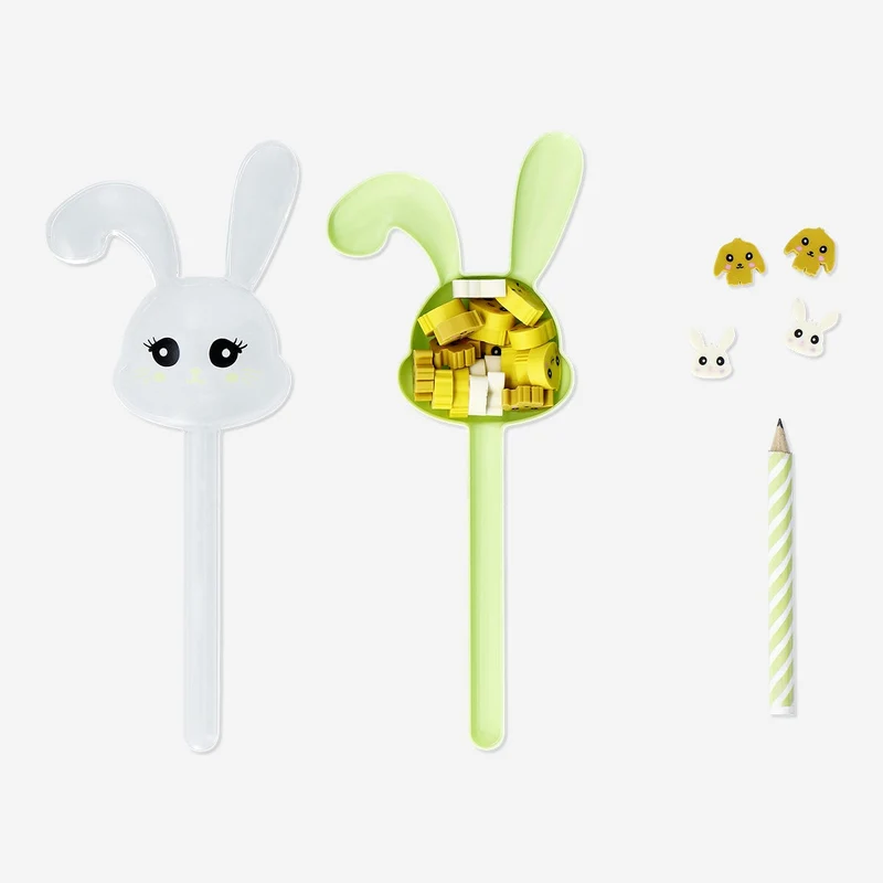Bunny shaped pencil with erasers