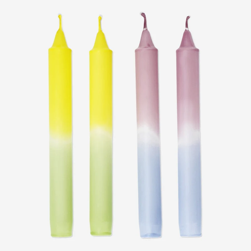 Red dip dye candles - 4 pcs