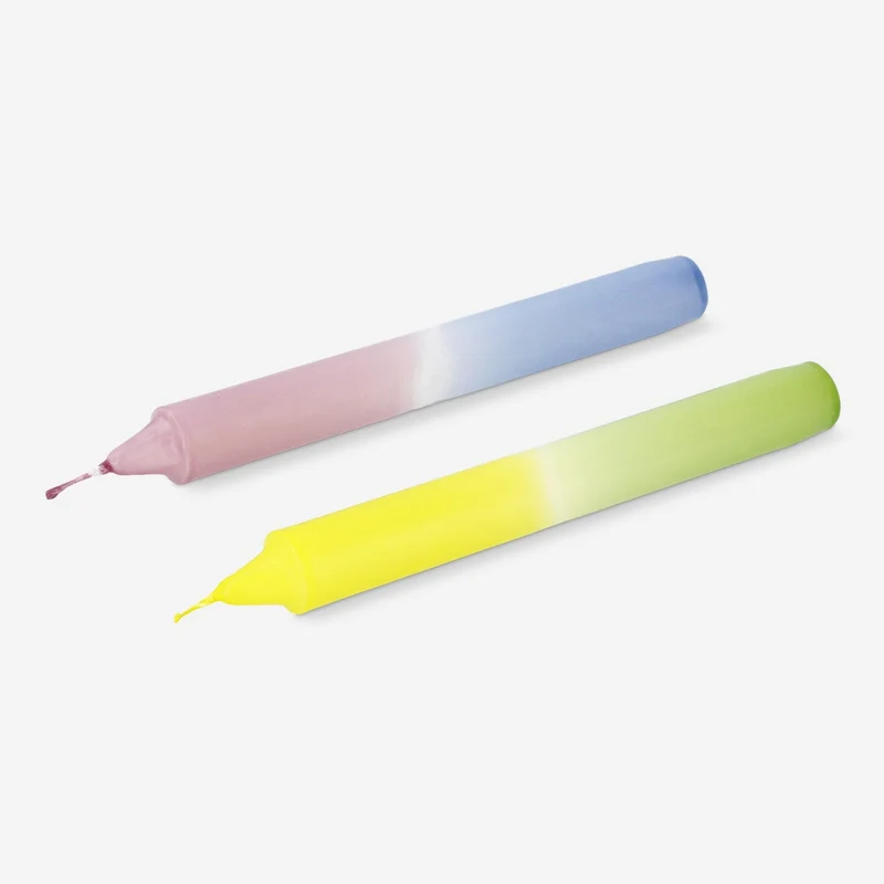Red dip dye candles - 4 pcs
