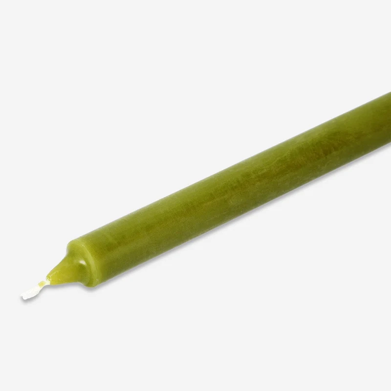 Olive green dinner candle - 24 cm