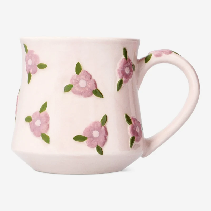 Mug with embossed cherry blossoms - 320 ml