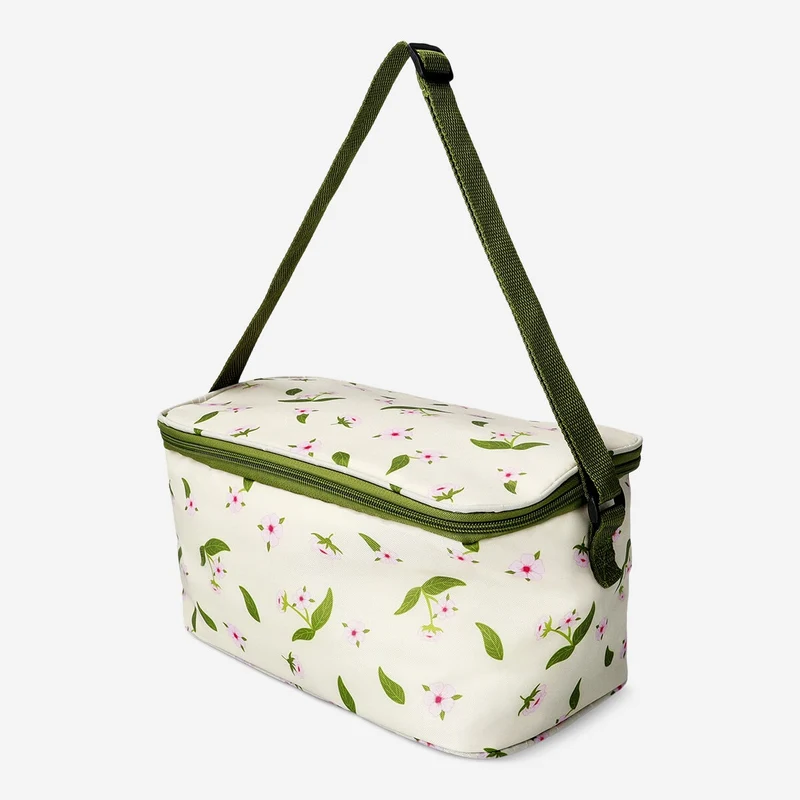 Cooler bag with cherry blossom print