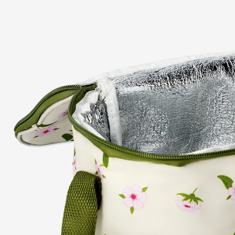 Cooler bag with cherry blossom print