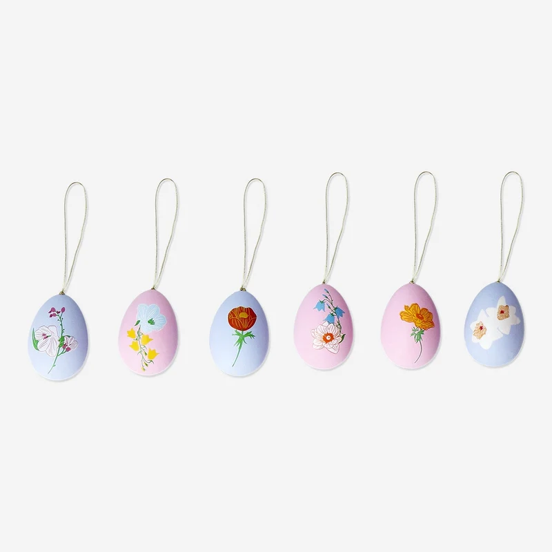 Floral Easter egg ornaments - 6 pcs