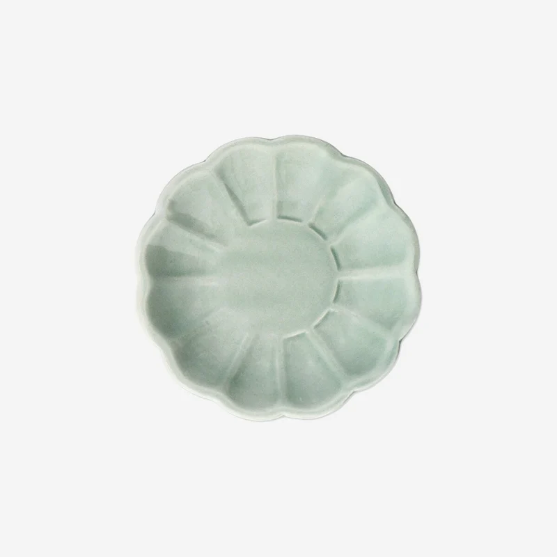Green flower shaped dish - 10 cm