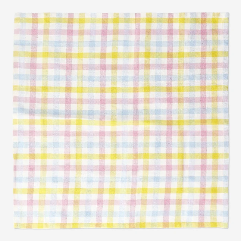 Fabric napkins with multi coloured checks - 2 pcs