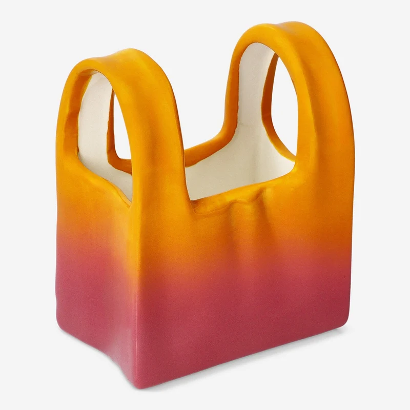 Shopping bag shaped vase