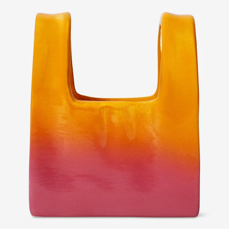 Shopping bag shaped vase