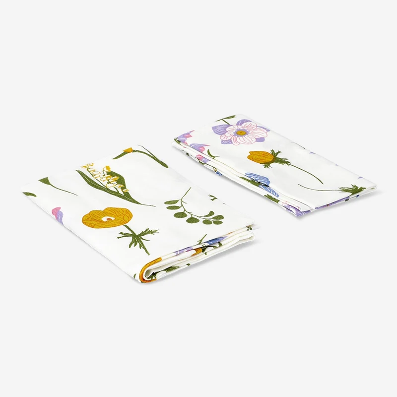 Cotton napkins with flower print - 2 pcs