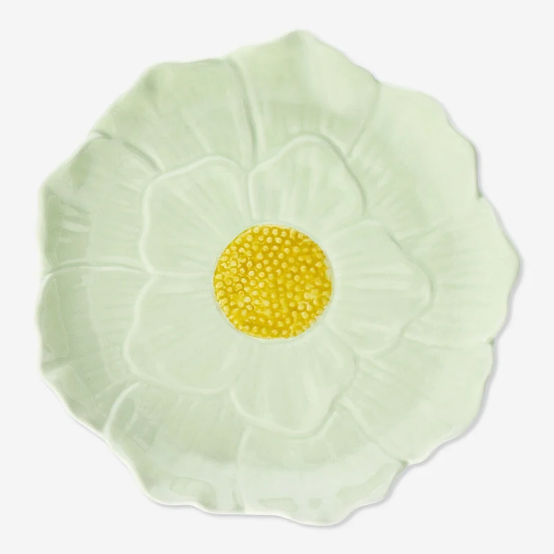 Green flower plate