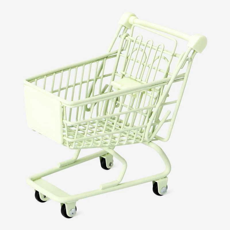 Mini green shopping cart