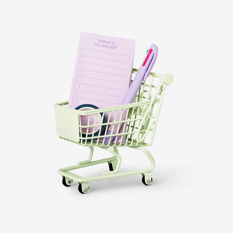 Mini green shopping cart