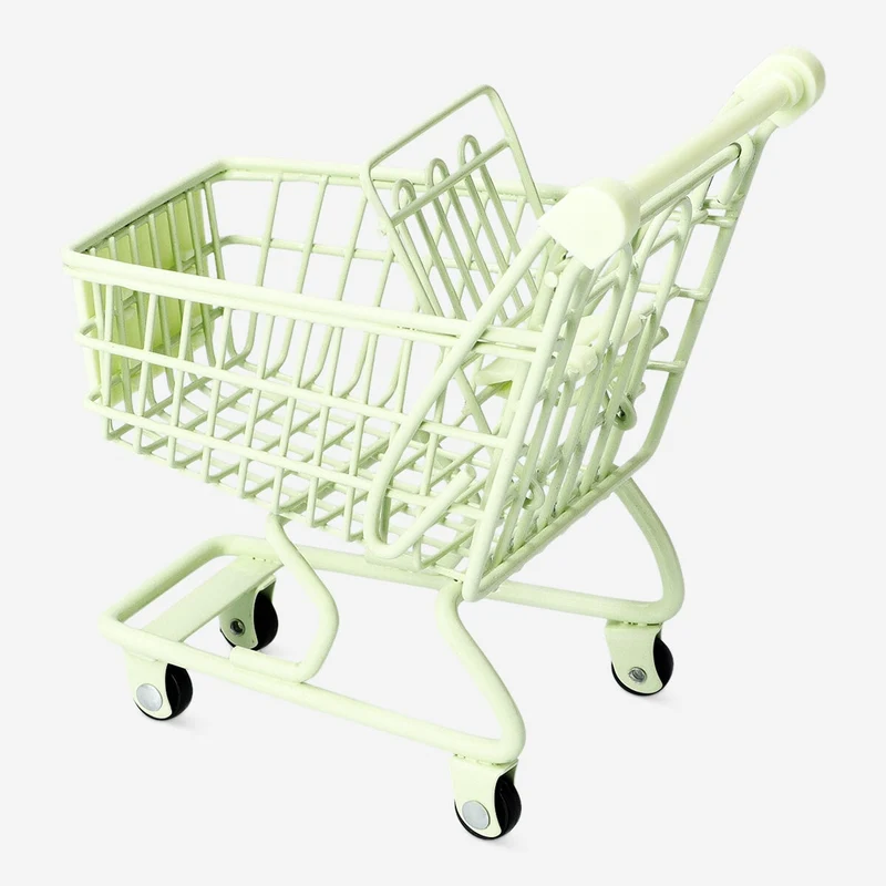 Mini green shopping cart