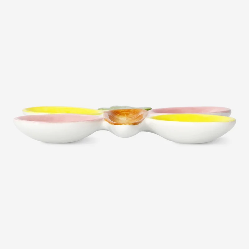 Egg dish with carrot design