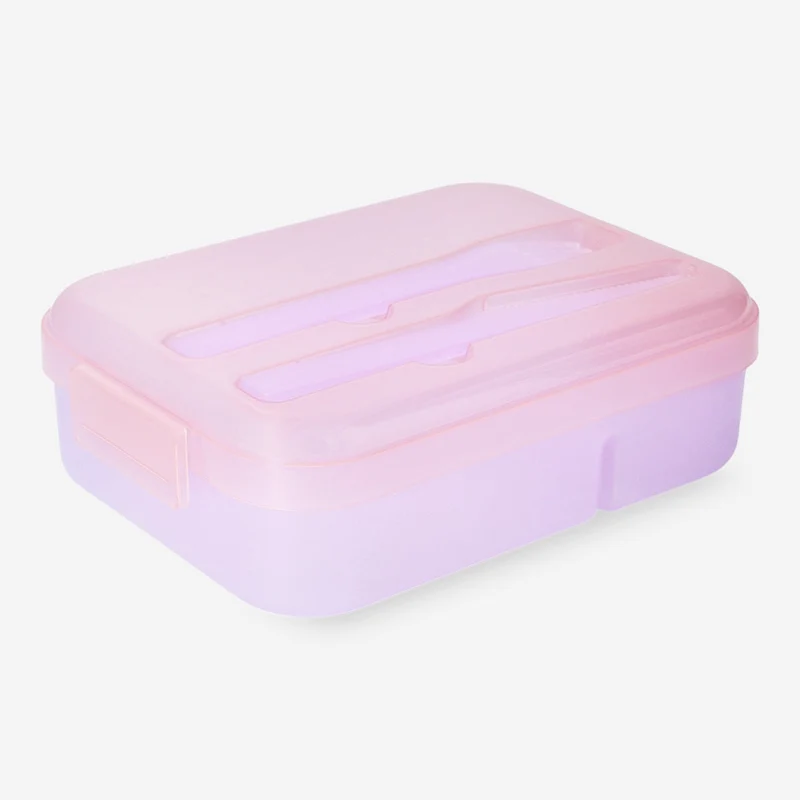 Lunchbox with knife, fork, and bowl