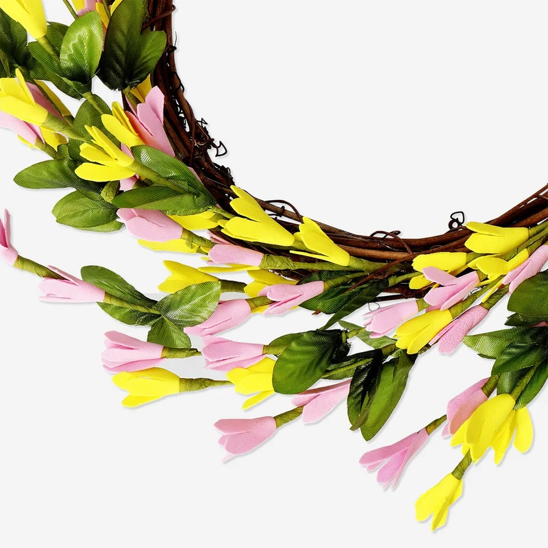 Pink and yellow wreath