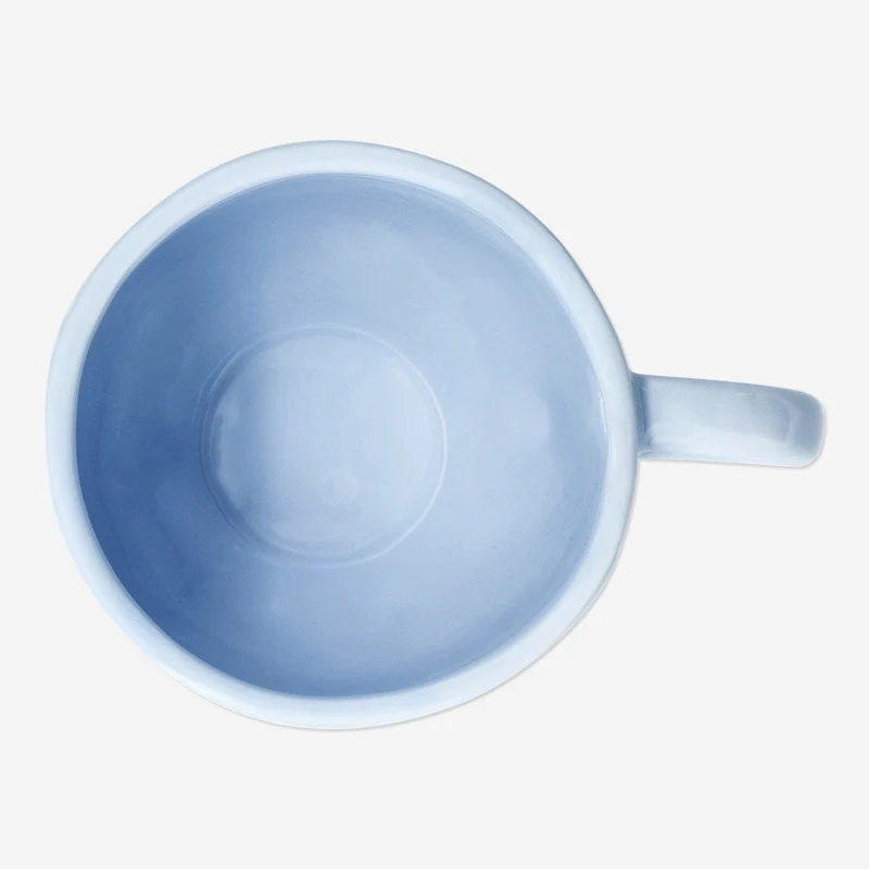 Blue mug with white flowers - 400 ml