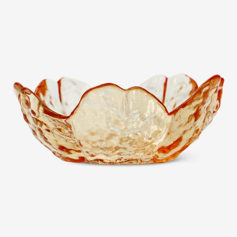 Flower shaped orange tealight holder