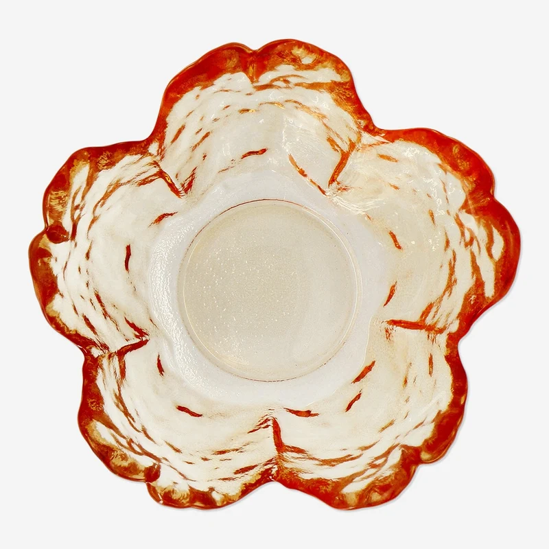 Flower shaped orange tealight holder