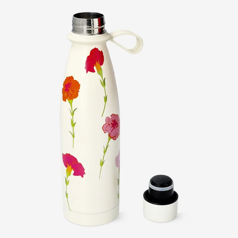 Floral drinking bottle with silicone strap - 480 ml