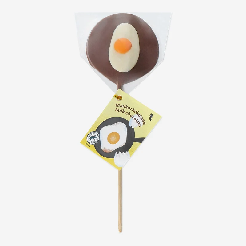 Chocolate fried egg lollipop