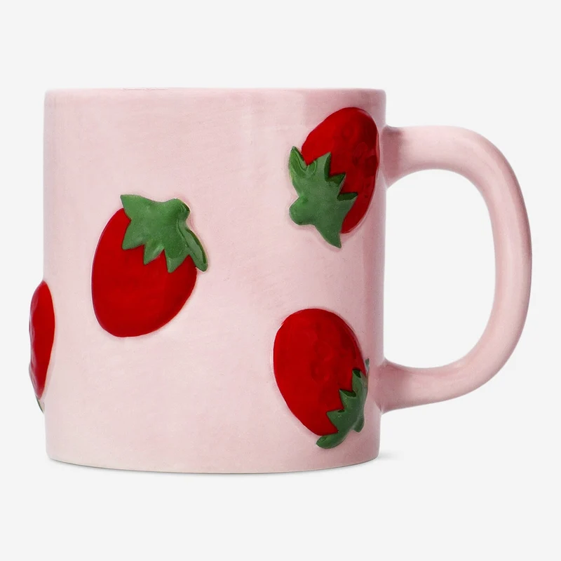 Mug with embossed strawberries - 400 ml