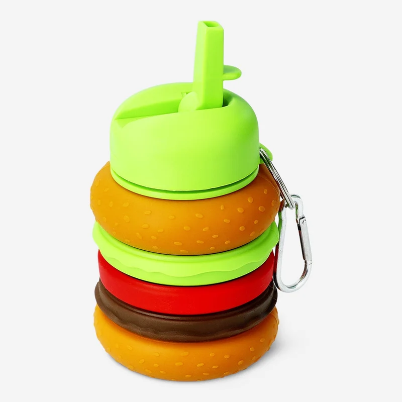 Foldable burger shaped drinking bottle - 600 ml