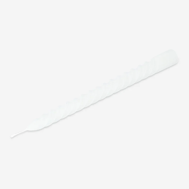 Twisted Dinner Candles in White - 4 pcs