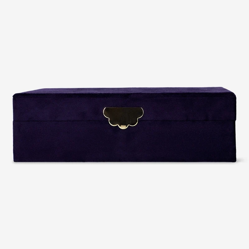 Purple velvet jewellery box