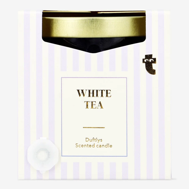Scented candle with white tea fragrance