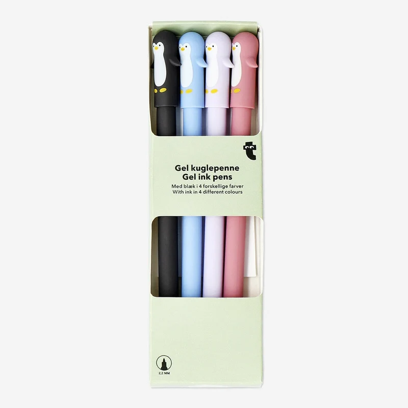 Penguin shaped gel ink pens - 4 pcs