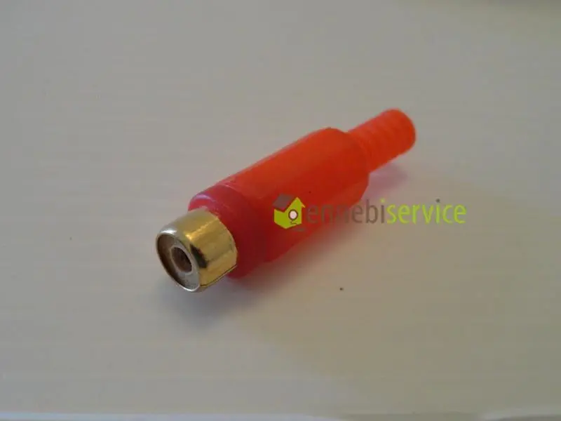 Presa rca plastica rossa conatti dorati Universale