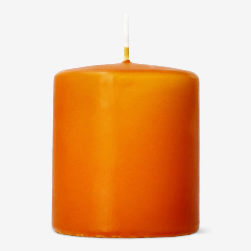 Orange pillar candle - 8 cm