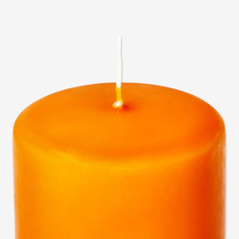 Orange pillar candle - 8 cm