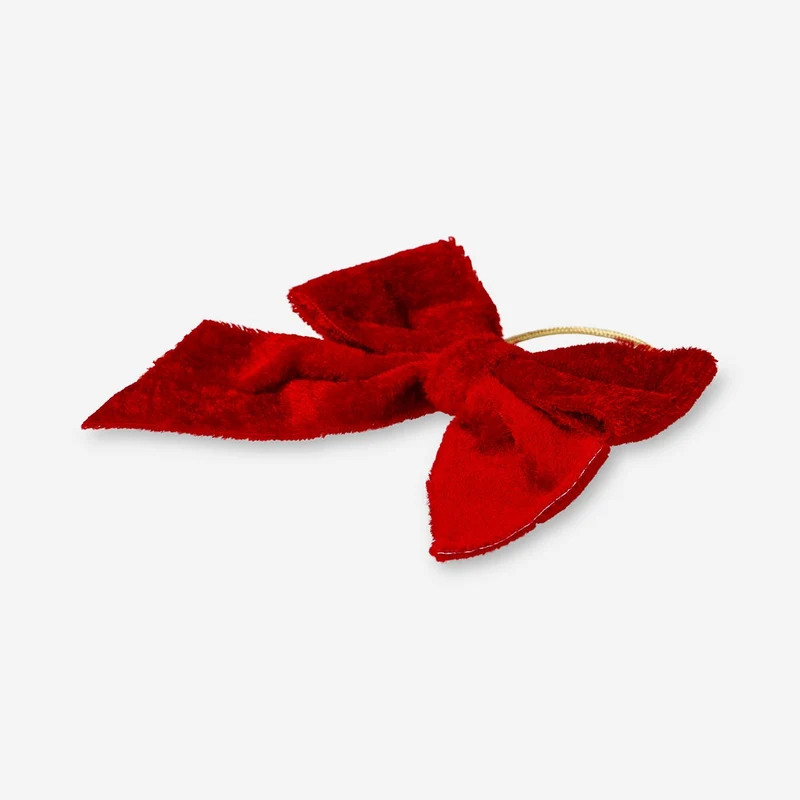 Hanging red velvet bows - 8 pcs