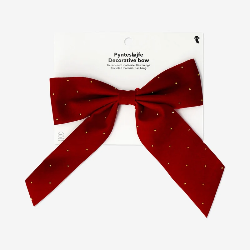Big red velvet bow - 19 cm