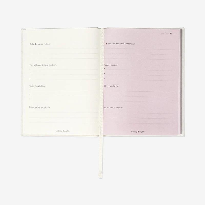 5 minute journal with linen cover - English