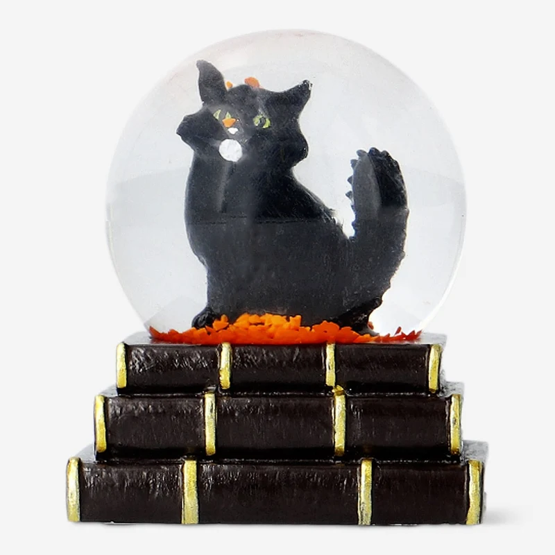 Halloween snowglobe with cat