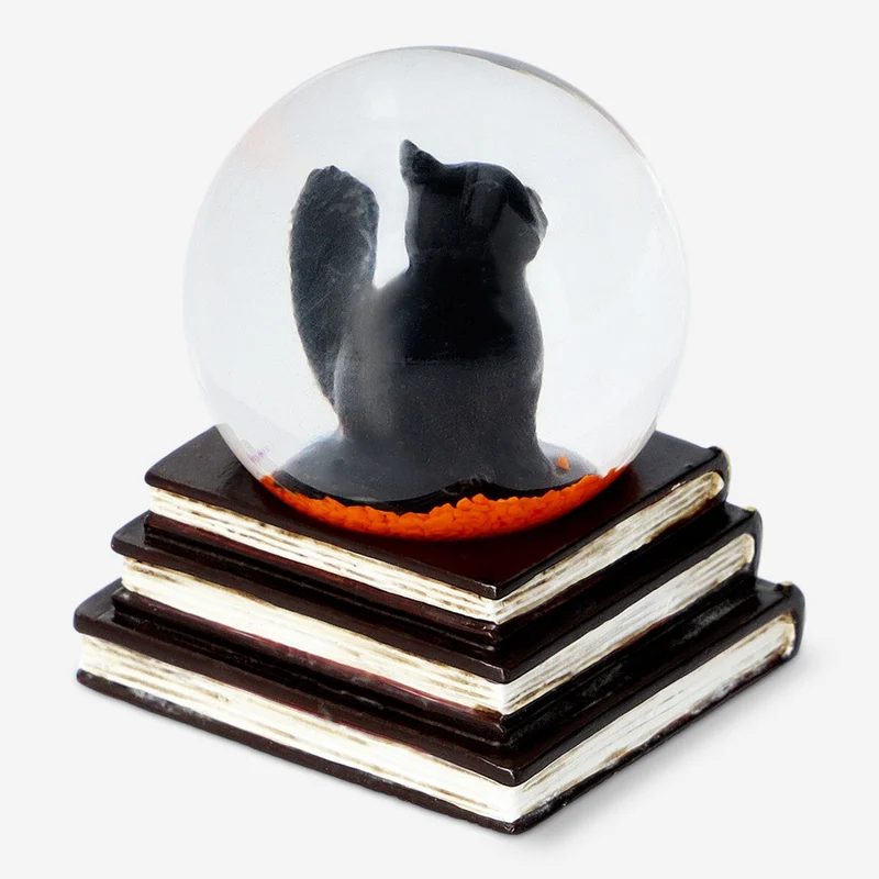 Halloween snowglobe with cat