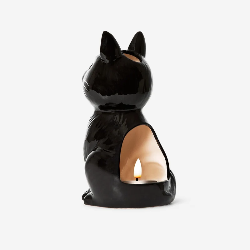 Cat shaped candle holder for LED lights