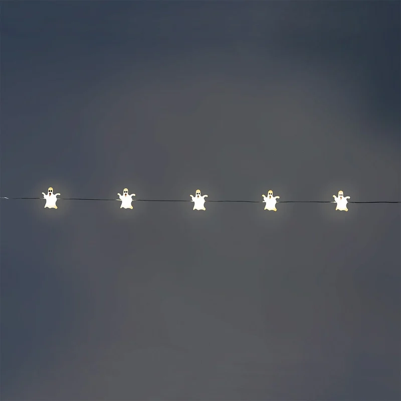 String lights with ghosts - 220 cm