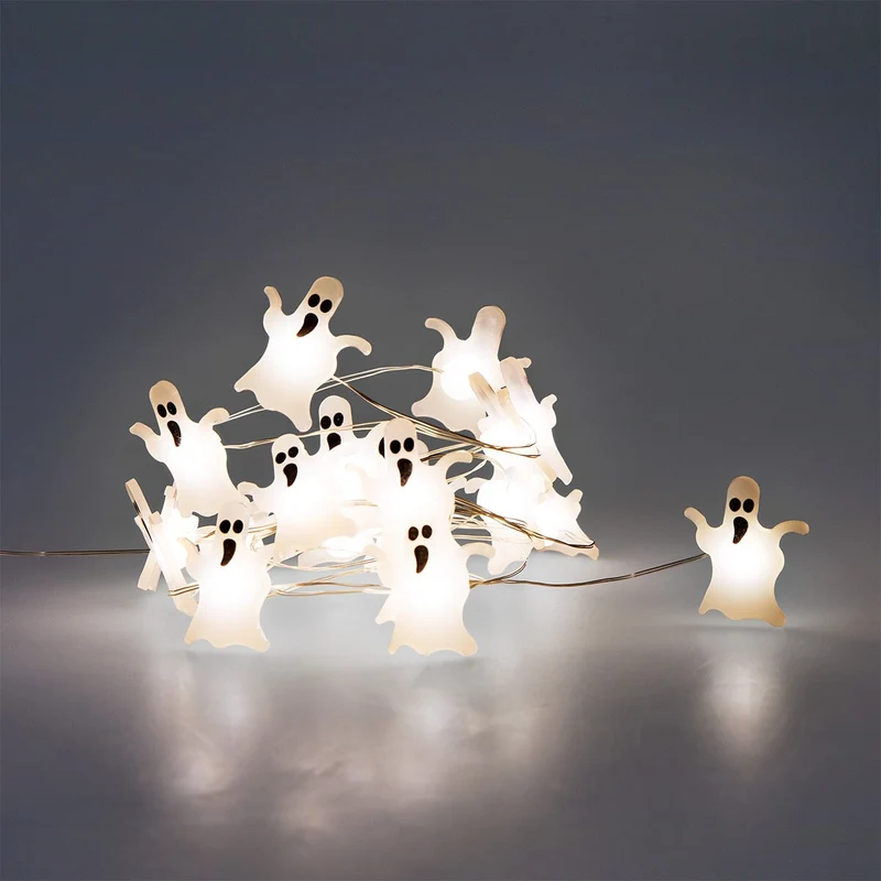 String lights with ghosts - 220 cm