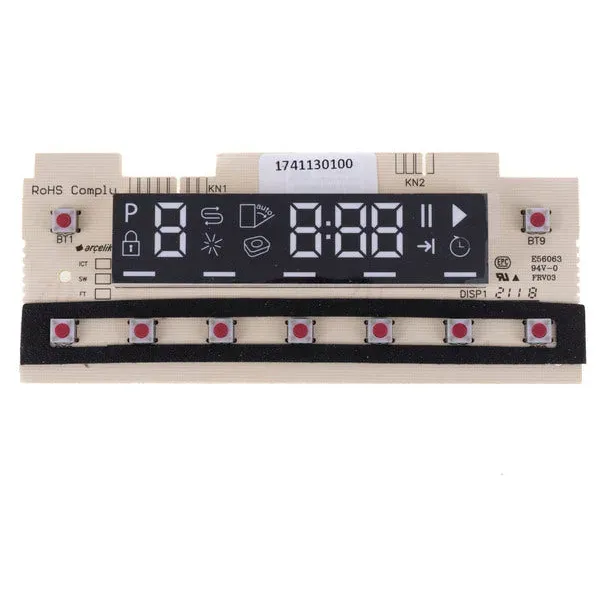 Modulo display per lavastoviglie Beko DFN26420X 1741130100