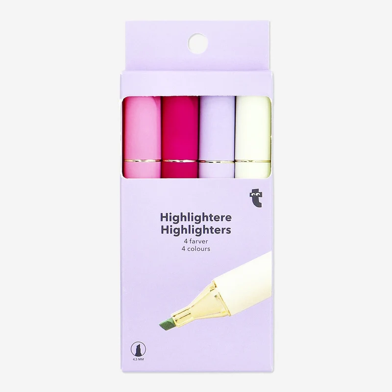 Lipstick-Shaped Highlighters - 4 pcs