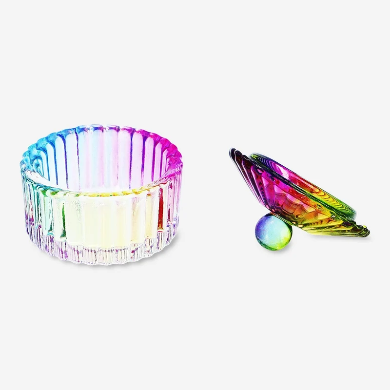 Mini Decorative Rainbow Jar - Round