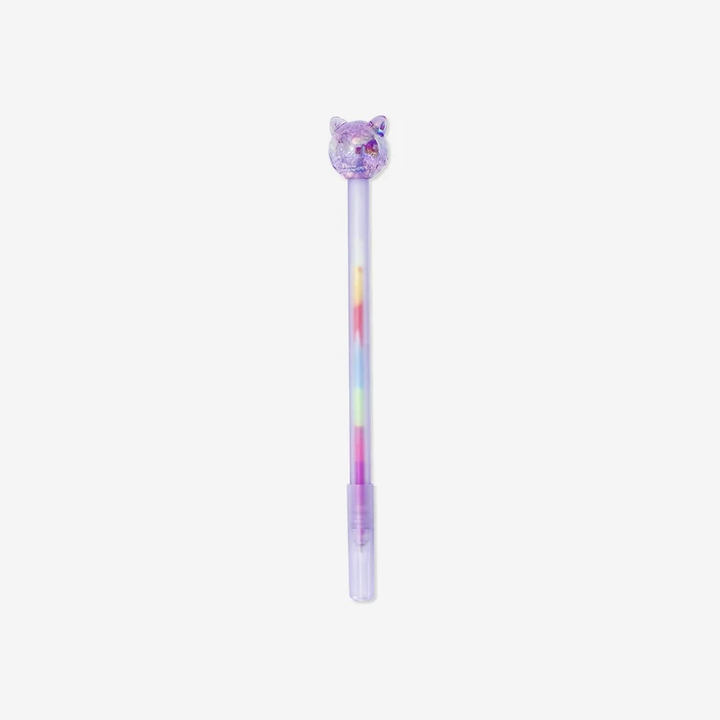 Gel pen with cat topper - Multi coloured ink