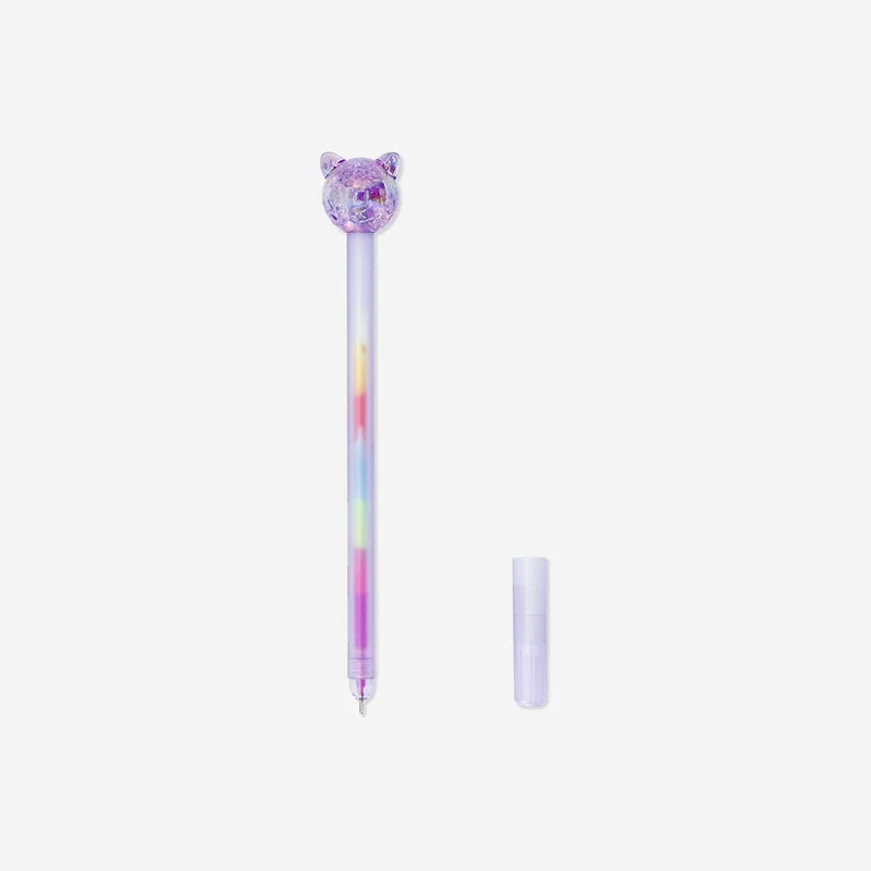 Gel pen with cat topper - Multi coloured ink
