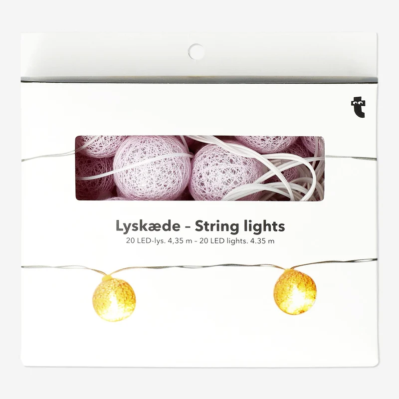 String lights - Lilac woven balls