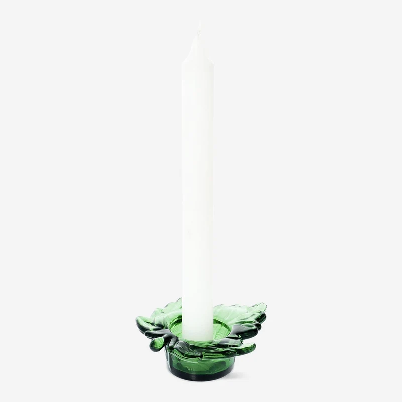 Green Leaf-Shaped Tealight Holder